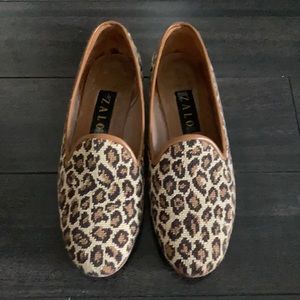 Zalo leopard needlepoint shoes, women’s  7.5